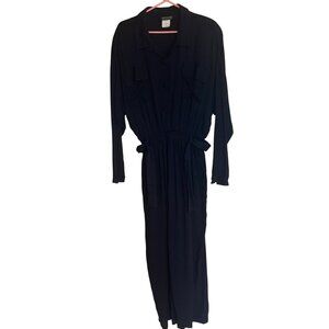 Carole Little Saint Tropez West Vintage Womens Jumpsuit Size 10 Black Crepe